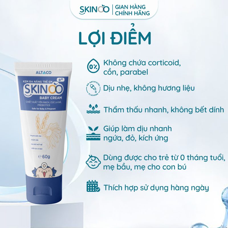 lợi điểm kem dưỡng ẩm cho bé đa năng skinoo baby cream