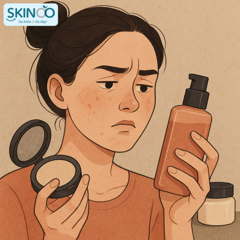 Rối loạn vi khuẩn trên da mặt do sử dụng mỹ phẩm không hợp 