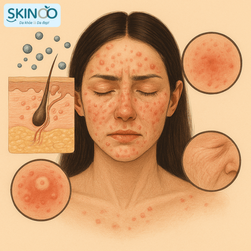 Các vấn đề trên da khởi phát đều do sự mất cân bằng các loại vi khuẩn trên da 