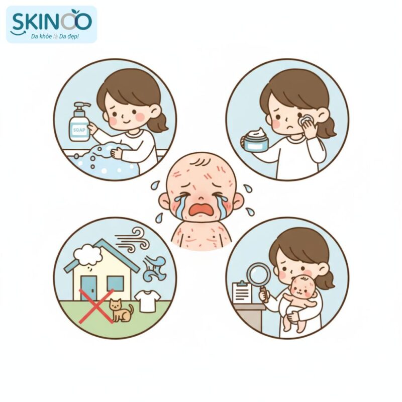 Phải làm gì khi trẻ nhỏ bị chàm sữa tái đi tái lại (4)