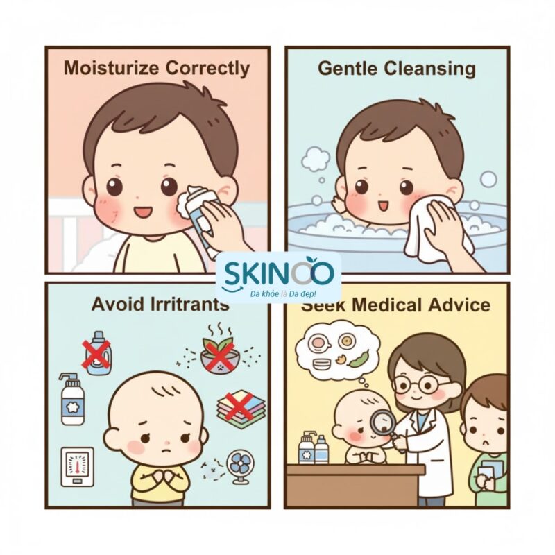 Làm gì khi bé bị chàm sữa ở má (3)