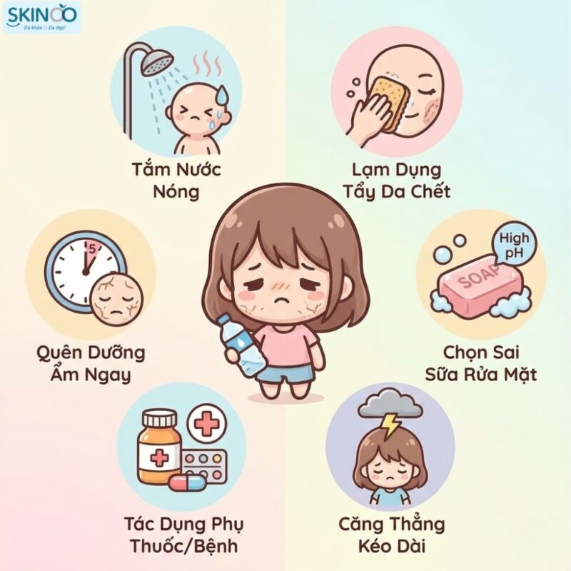 Nguyên nhân khiến da bị khô (2)