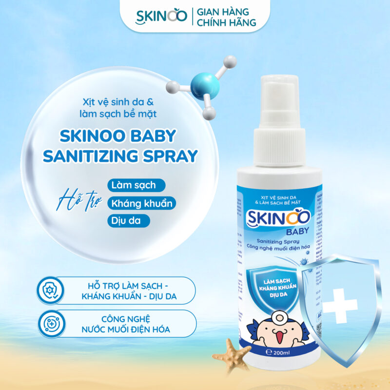 Xịt vệ sinh da và làm sạch bề mặt Skinoo Baby Sanitizing Spray (1)
