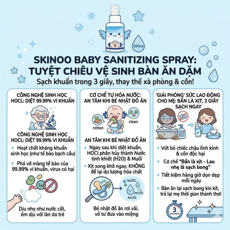 Cách Vệ Sinh Mặt Bàn Ăn Dặm (3)