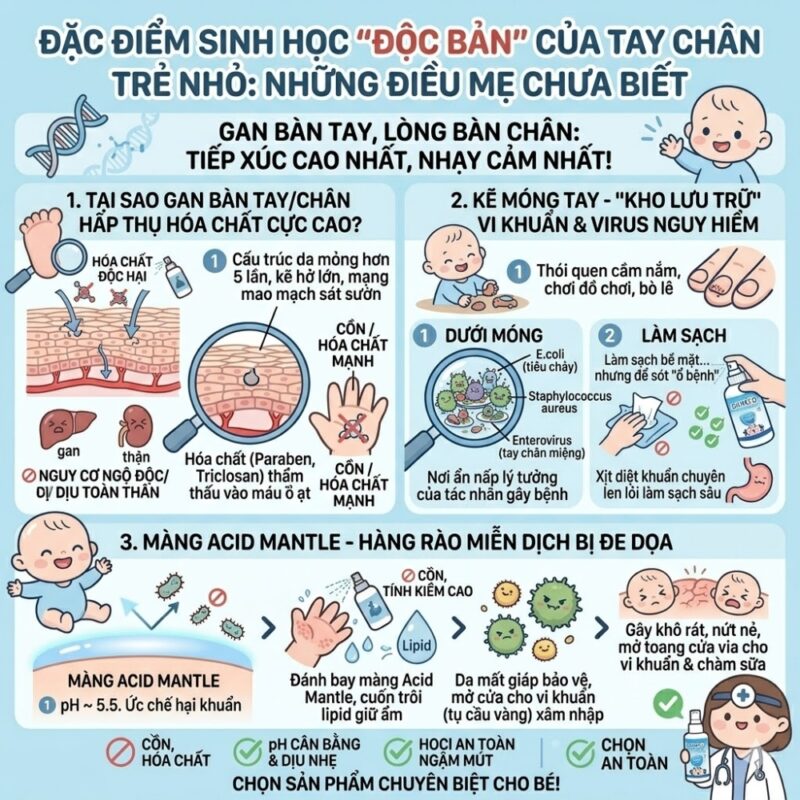 Xịt Khuẩn Tay Chân Cho Bé
