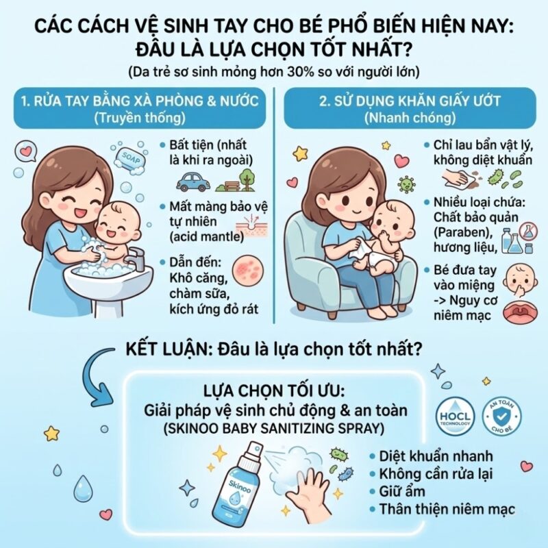 Vệ sinh tay cho bé sau khi chơi đồ chơi (2)