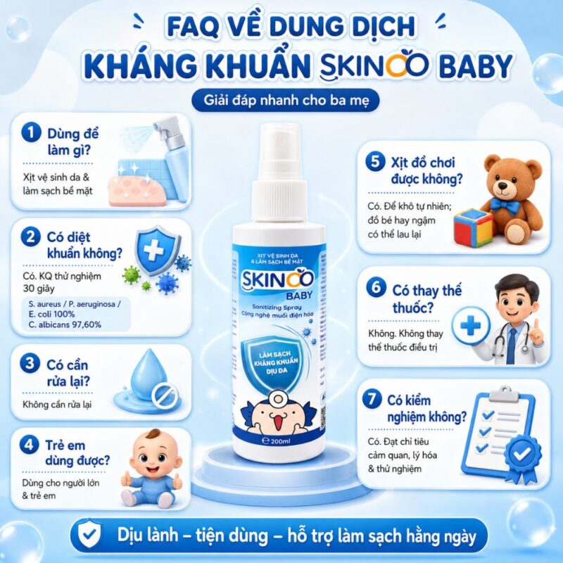 FAQ về dung dịch kháng khuẩn SKINOO