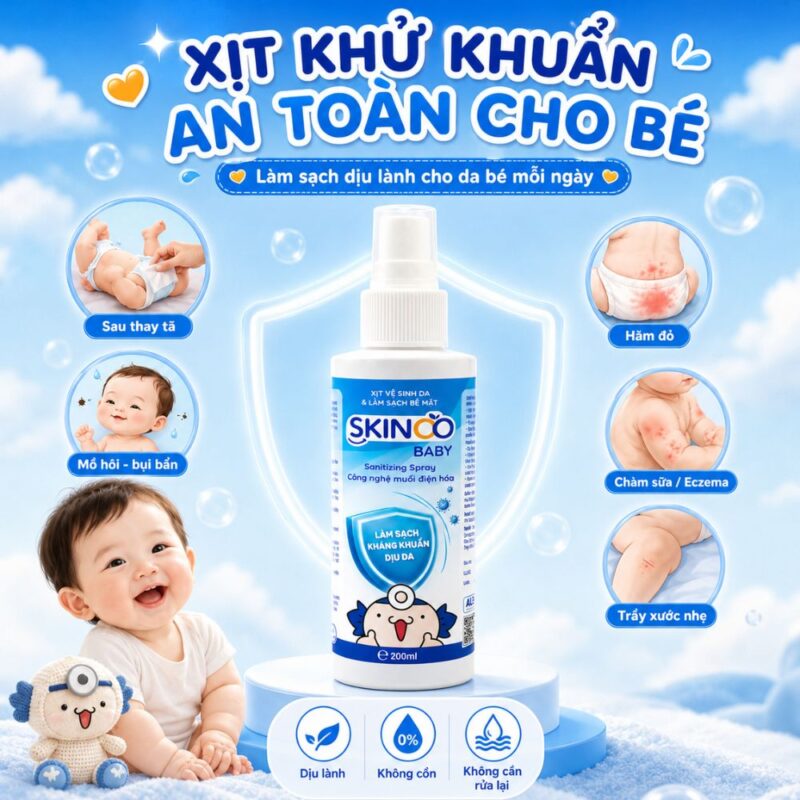 Xịt khử khuẩn an toàn cho bé 