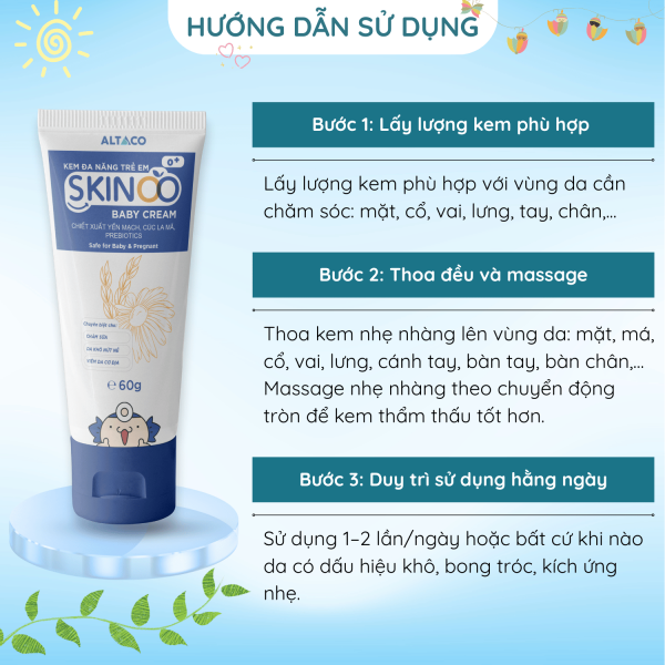 Hướng dẫn sử dụng Kem đa năng Skinoo