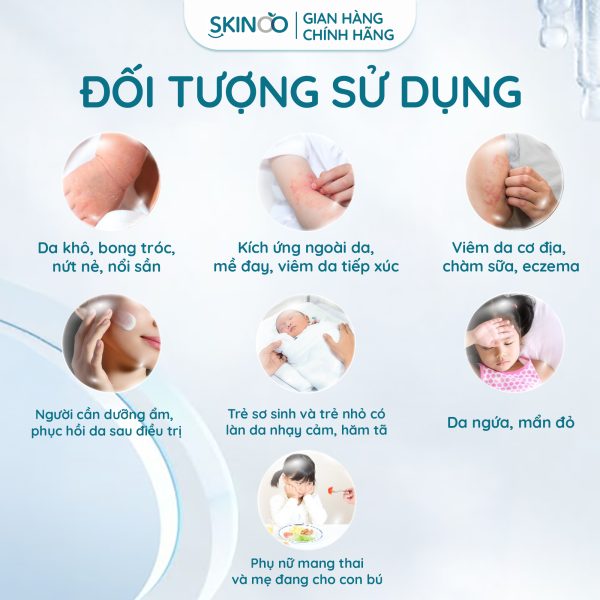 đối tượng sử dụng kem dưỡng ẩm cho bé đa năng skinoo baby cream