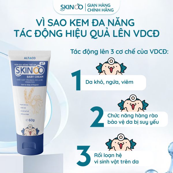 kem dưỡng ẩm cho bé đa năng skinoo baby cream tác động viêm da cơ địa