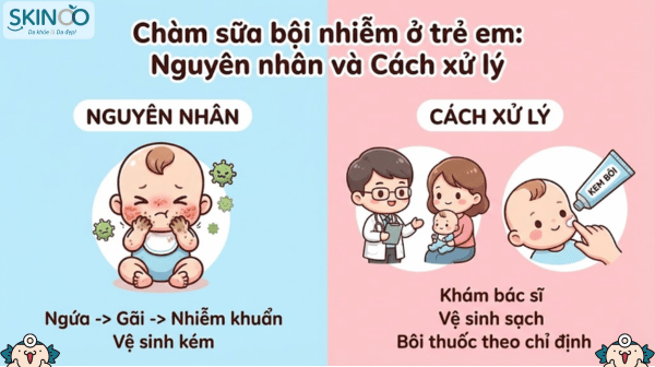 Chàm sữa bội nhiễm