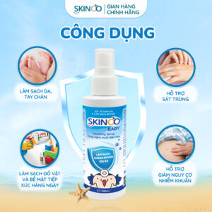 Xịt vệ sinh da và làm sạch bề mặt Skinoo Baby Sanitizing Spray