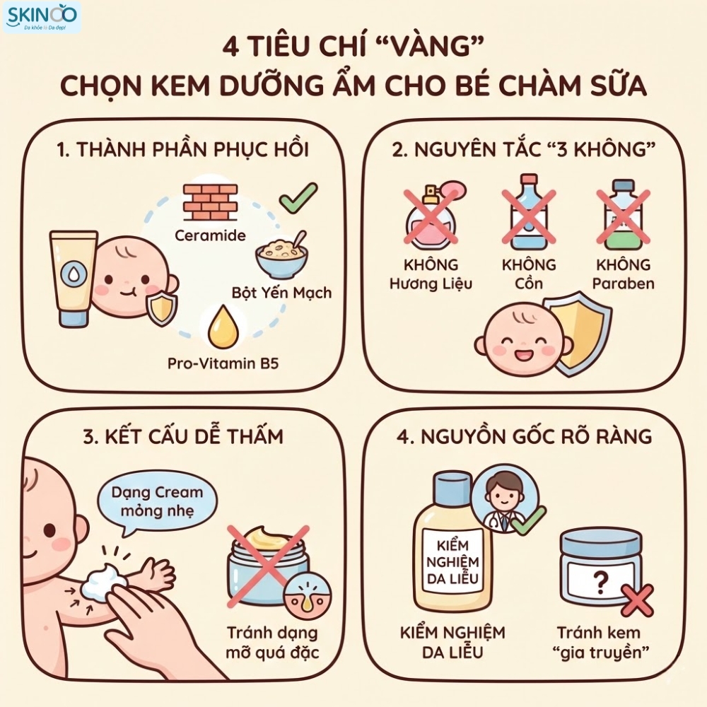 [TOP 5] Kem dưỡng ẩm cho trẻ sơ sinh bị chàm sữa hiệu quả!