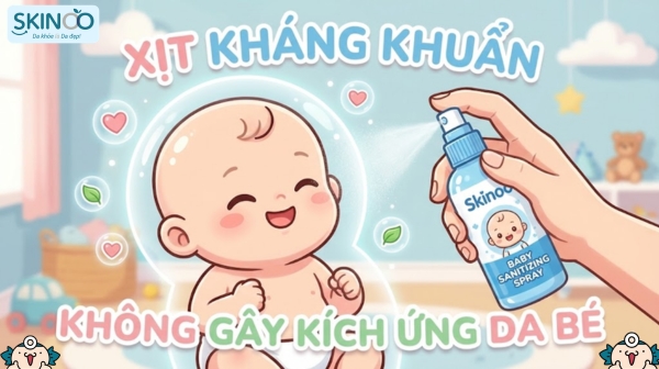 Xịt kháng khuẩn không gây kích ứng da bé