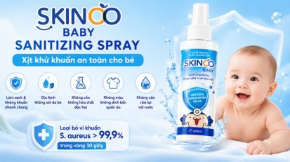 Xịt khử khuẩn an toàn cho bé - SKINOO BABY SANITIZING SPRAY